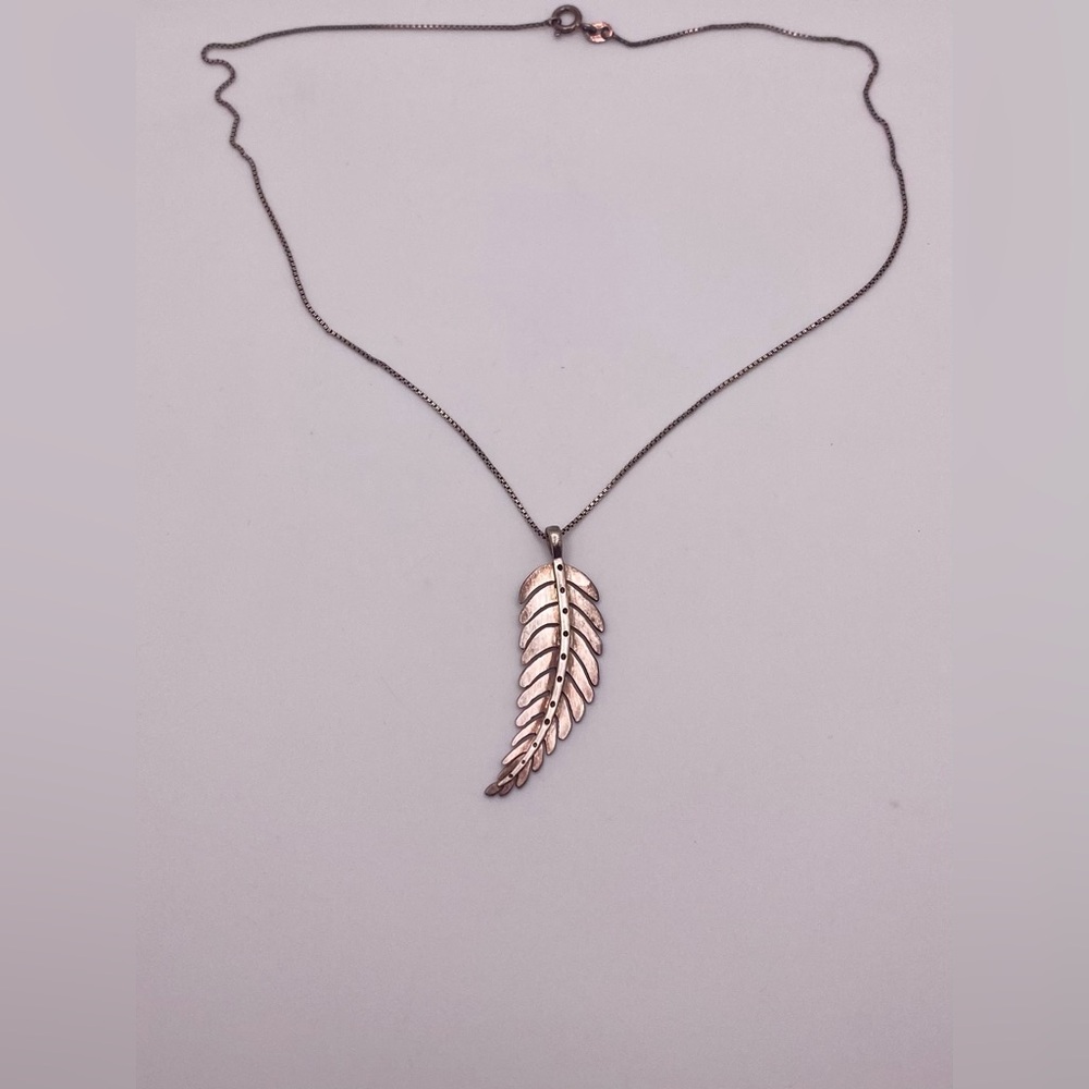 Sterling feather pendant and chain